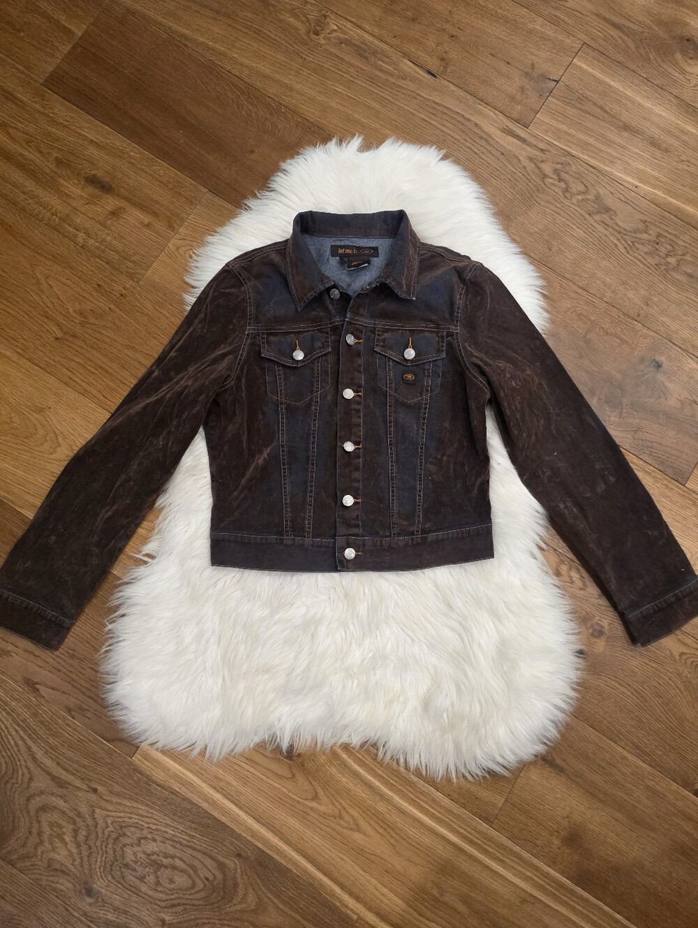 Vintage Bongo Women's Brown Distressed Denim Jacket